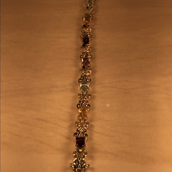 Beautiful Multi-stone Sterling Silver Bracelet - Picture 7 of 8
